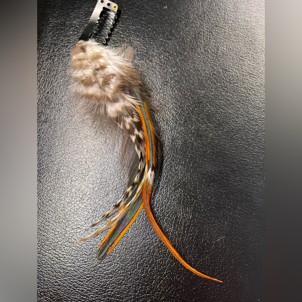 Rooster Feather Hair Clip-in